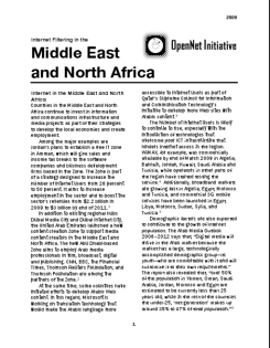 Internet in the Middle East and North Africa - ONI